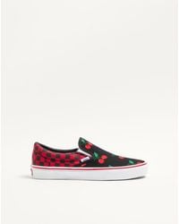 Valentino Garavani - Zapatilla Sin Cordones Y Vans De Tela Con Estampado Maxi Cherryfic Y Vlogo Checkerboard Hombre - Lyst