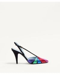 Valentino Garavani - フォリフォリアージュ スエード スリングバック パンプス 90 Mm 女性 ブラック/マルチカラー - Lyst