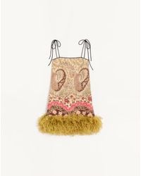 Valentino - Short Shappe Silk Dress With Voyage Imaginaire Paisley - Lyst