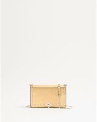 Valentino Garavani - Rockstud Mini Calfskin Bag With Chain - Lyst