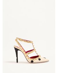Valentino Garavani - Rockstud Pump With Plus De Pois Embroidery 100Mm 36 - Lyst