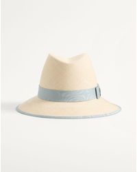 Valentino Garavani - Vlogo Signature Straw Hat With Moiré Ribbon - Lyst