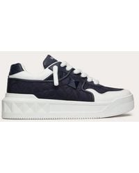 Valentino Garavani - One Stud Xl Low-top Sneaker In Nappa Leather And Jacquard Toile Iconographe Technical Fabric - Lyst