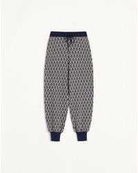 Valentino - トゥッタラ V ジャカードウール パンツ 女性 クリーム/ネイビー - Lyst