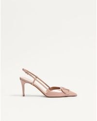 Valentino Garavani - Vlogo Signature Patent Leather Slingback Pump 80Mm 34.5 - Lyst