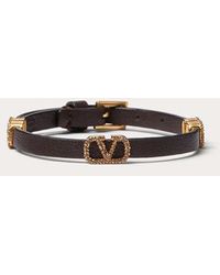Valentino Garavani - Vlogo Signature Leather Bracelet - Lyst