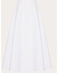 Valentino - コンパクトポプリン ミディスカート 女性 ホワイト - Lyst