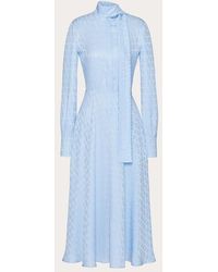 Valentino - Toile Iconographe Midi Dress In Silk Jacquard - Lyst