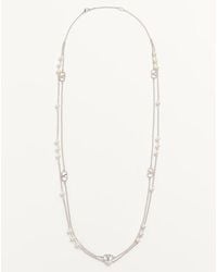 Valentino Garavani - Vlogo Signature Halskette Aus Metall Mit Swarovski-Perlen Frau - Lyst