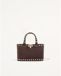 Valentino Garavani - Rockstud Mini Suede Shopping Bag - Lyst