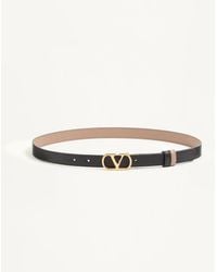Valentino Garavani - Vlogo Signature Reversible Shiny Calfskin Belt - Lyst