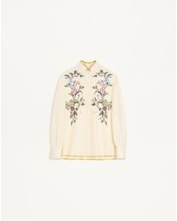 Valentino - Embroidered Linen Shirt 38 - Lyst