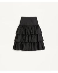 Valentino - Satin Ruffle Skirt - Lyst