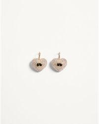 Valentino Garavani - Aretes Coeur Royal De Metal, Esmalte Y Cristales Swarovski Mujer - Lyst