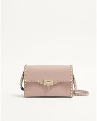 Valentino Garavani - Small Rockstud Grainy Calfskin Crossbody Bag - Lyst