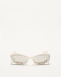 Valentino - Lunettes Ovale Étroites En Acétate Femme - Lyst