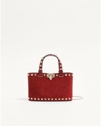 Valentino Garavani - Rockstud Mini Suede Shopping Bag - Lyst