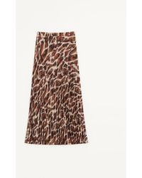 Valentino - Crepe De Chine Midi Skirt With Animalier Print 36 - Lyst