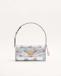 Valentino Garavani - Petit Sac Porté Épaule Devain En Tissu Floral Lurex Jacquard Femme - Lyst