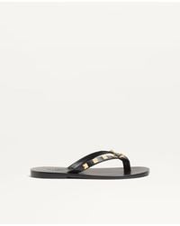 Valentino Garavani - Rockstud Calfskin Thong Sandal 05Mm 35.5 - Lyst