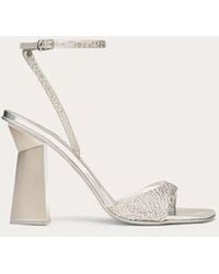 Valentino Garavani - Hyper One Stud Sandal With Crystals And Microstud Embroidery 105mm - Lyst
