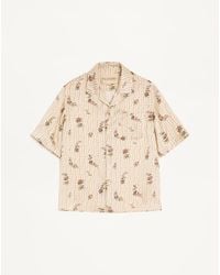 Valentino - Silk Bowling Shirt With Papier Floral Print - Lyst