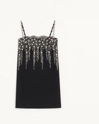 Valentino - Embroidered Crepe Couture Short Dress - Lyst