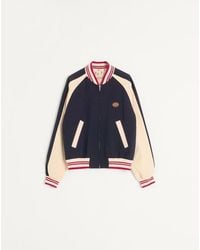 Valentino - Vロゴ & ル シャ デ ラ メゾンパッチ ウール X コットン ボンバージャケット おとこ ブルー/バター - Lyst