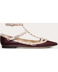 patent rockstud caged ballet flat