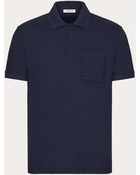 Valentino - Cotton Piqué Polo Shirt With Rockstud Untitled Studs - Lyst