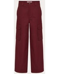 Valentino - Stretch Cotton Canvas Cargo Trousers - Lyst