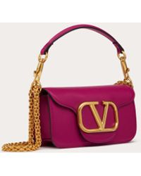 Valentino Garavani Locò Small Shoulder Bag In Calfskin - Pink