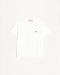 Valentino - Cotton T-Shirt With Vlogo Patch - Lyst