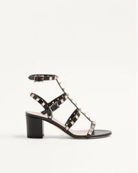 Valentino Garavani - Rockstud Calfskin Ankle Strap Sandal 60 Mm 34.5 - Lyst