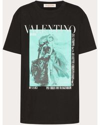 Valentino Synthetic Printed Jersey Long-sleeve T-shirt in Blue | Lyst