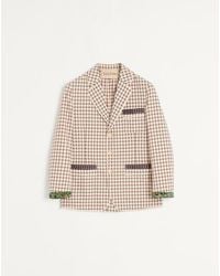 Valentino - チェックパターン & プリントエッジ コットン シングルブレスト ジャケット おとこ イエロー/ブラック/レッド - Lyst