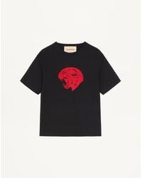 Valentino - Cotton T-Shirt With Panther Print - Lyst
