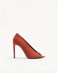 Valentino Garavani - Escarpins À Bout Ouvert Révélé En Daim, Talon 105 Mm Femme - Lyst