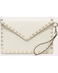 Valentino Valentino Garavani pochette rockstud en veau - Blanc