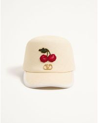 Valentino Garavani - Cherryfic Baseballkappe Aus Stroh Frau - Lyst