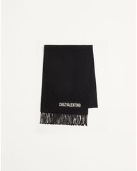Valentino Garavani - Wool Scarf With Vlogo Embroidery - Lyst