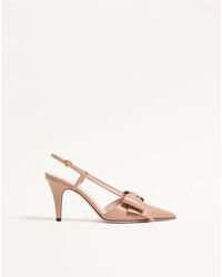Valentino Garavani - ボウワウ キッドスキン スリングバックパンプス 85mm 女性 ベビーピンク - Lyst