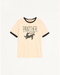 Valentino - Cotton T-Shirt With Panther Print - Lyst