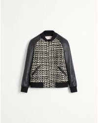 Valentino - Wool Tweed Bomber Jacket With Chez Patch - Lyst