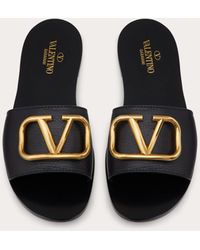 Valentino Garavani Valentino Garavani Garavani Go Logo Leather Sandals - Black