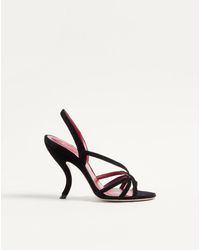Valentino Garavani - Fetishique Velvet Sandal 105Mm 36.5 - Lyst
