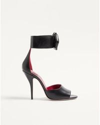 Valentino Garavani - ドリップローズ クリスタル キッドスキン サンダル 105mm 女性 ブラック - Lyst