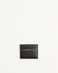 Valentino Garavani - Rockstud Grainy Calfskin Cardholder - Lyst