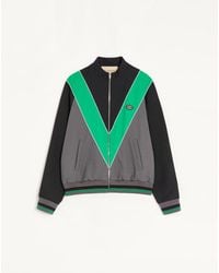Valentino - Nylon Sweatshirt With Zip And Vlogo Patch - Lyst