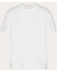 Valentino - T-shirt in cotone con dettaglio toile iconographe - Lyst